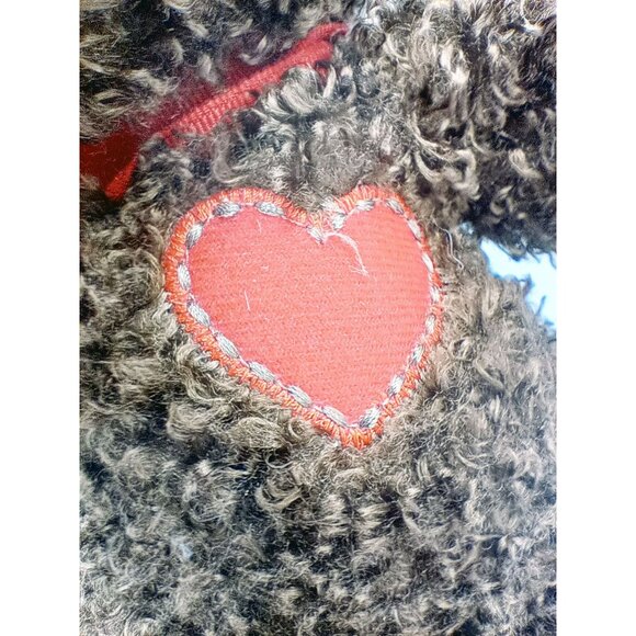 Bear Plush Dan Dee Teddy Dark Brown Red Heart Eye Paws 13 In Soft Stuffed Animal - Picture 6 of 14